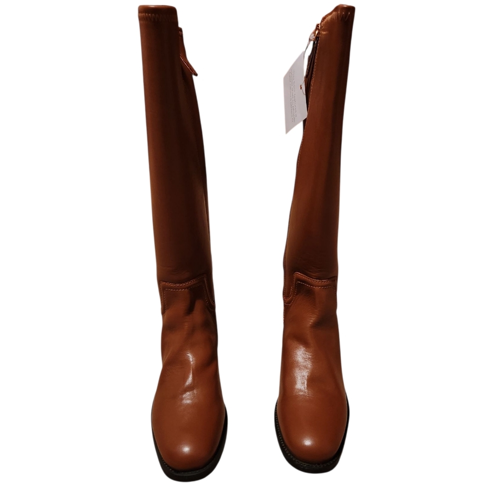 Women’s Size 8.5 Franco Sarto Merina Brown Knee High Wide Calf Riding Boots